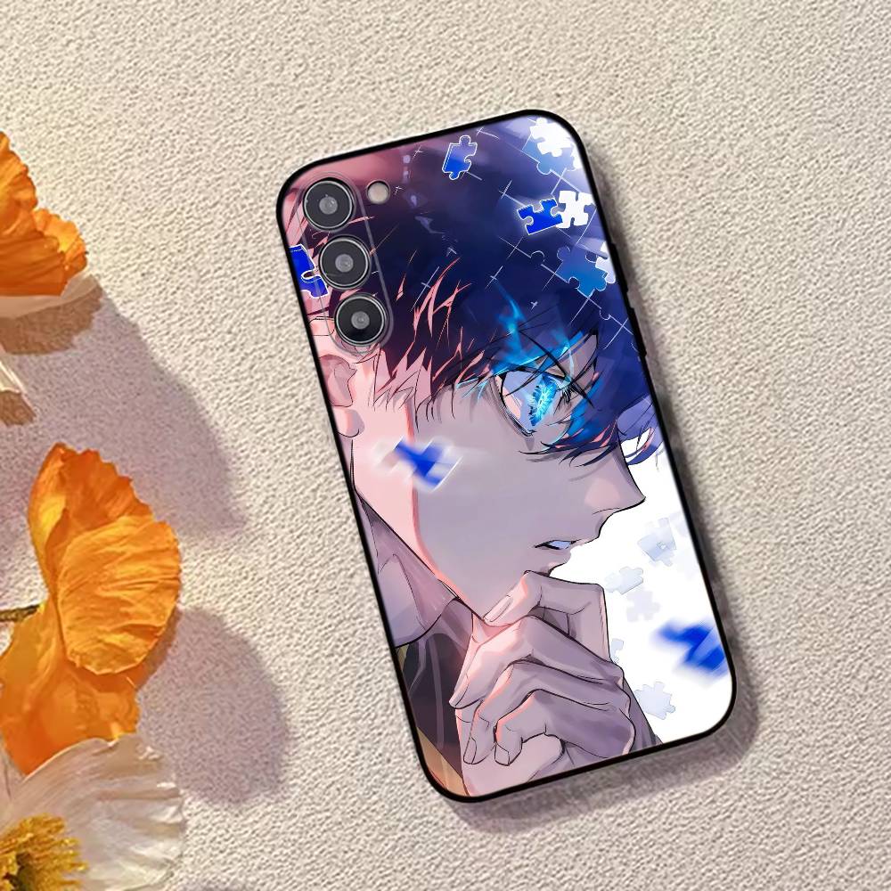 Anime B-Blue L-Lock Phone Case For Samsung Galaxy A73,A72,A71,A70,A53,A52,A51,Soft Silicone Black Cover