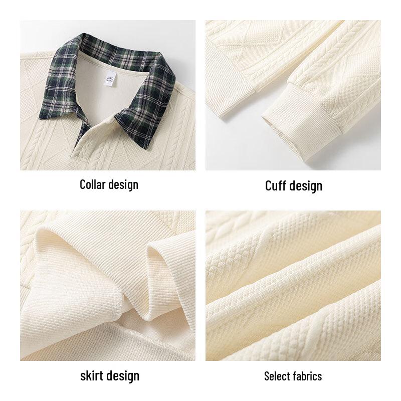 Paul Frank Men's Casual Fake Two-Piece Polo Long Sleeve Sweatshirt