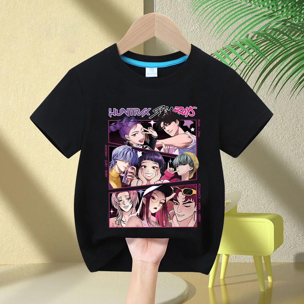 T-Shirts Girls Children's T-shirt Cartoon Printed Fashion Casual Top Crew Neck Cartoon Girl T-Shirt Casual Girl Clothes