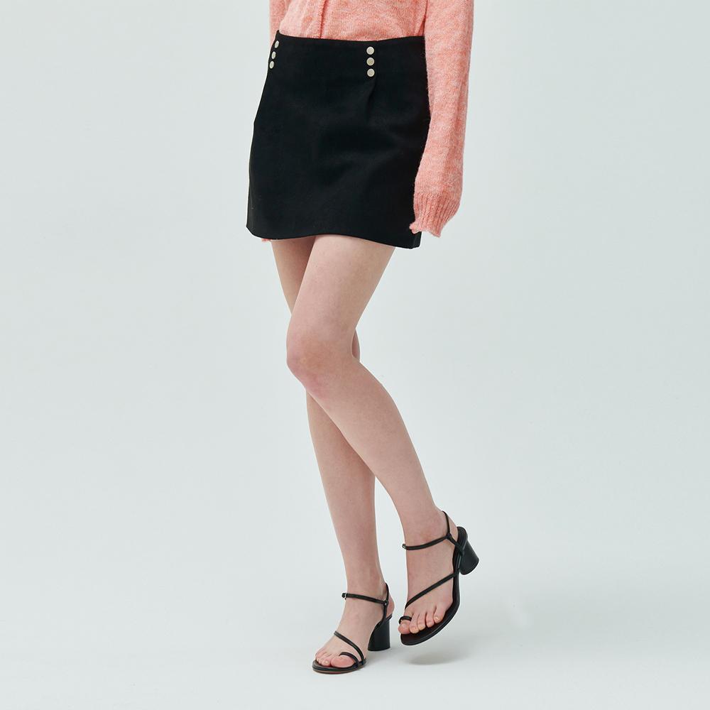 ODER Low-Rise Suede Skirt - Black