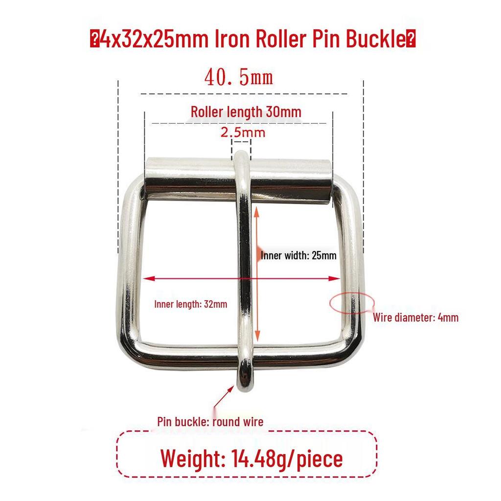 Fivela de Rolo Ajustável de Ferro Prateado para Mochilas e Bolsas