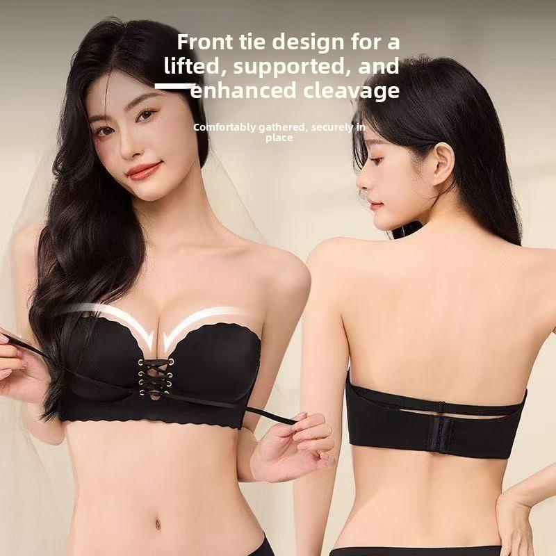 Women's Summer Small Breasts Together Non Slip Show Large Strapless External Expansion of The Chest Underwear