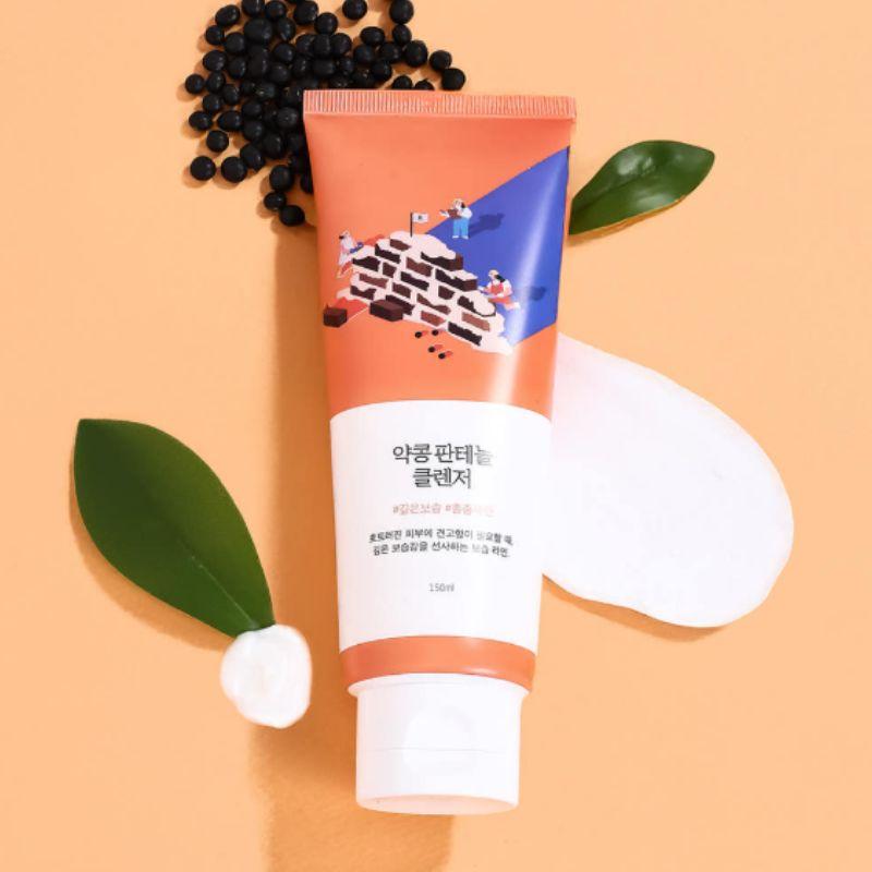 ROUND LAB Soybean Panthenol Cleanser 150ml – Low pH Hydrating Facial Cleanser for Sensitive Skin & Moisture Barrier Care