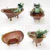 Murataya Sangyo Frog Bathtub Figurine, Approx. 23 x 22 x 15 cm, Green/Brown, 4902