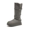 Thick-soled gray snow boots winter new plush cotton boots plush boots