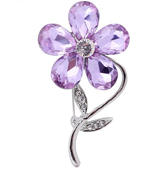 SKEDS Women Elegant Plant Flower Metal Brooches Corsage Fashion Rhinestone Pearl Badges Jewelry Vintage Lady Brooch Pin Gift