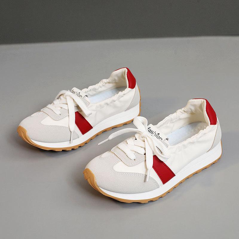 Casual shoes 2025 spring and summer breathable white shoes casual women's sports shoes thick soled women's shoes