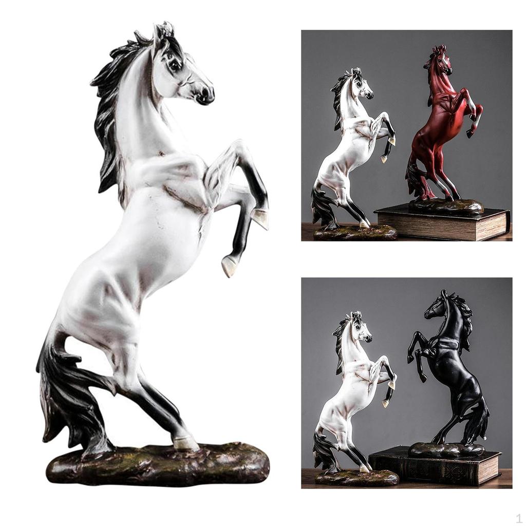 Engraved Horse Standing Statue Figurine Detailed Animal Toy Figures Collective Ornaments