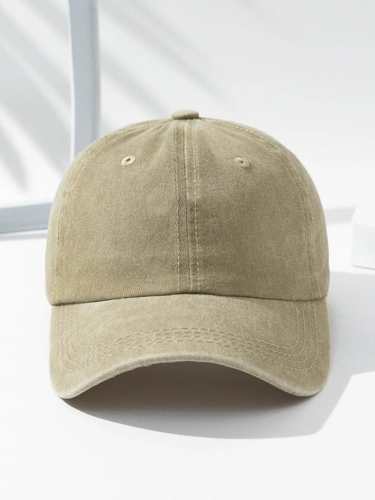 1pc Unisex Solid Color Outdoor Leisure Adjustable Washed Baseball Cap