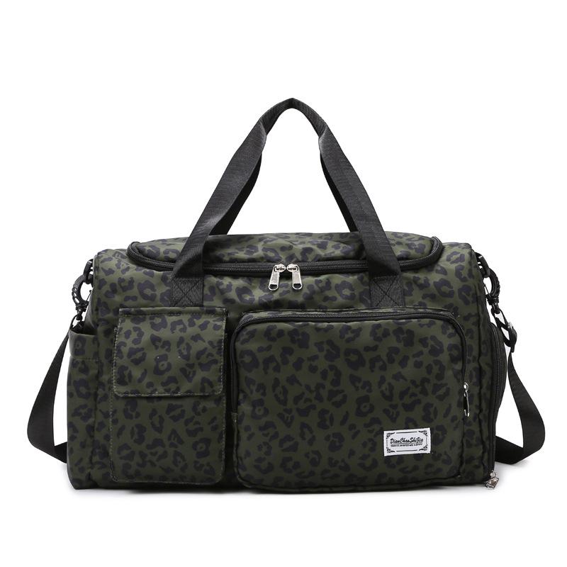 Leopard print model, color ribbon shoes, warehouse model, going out, portable travel bag, wet and dry separation fitness bag, can cover the tie rod.