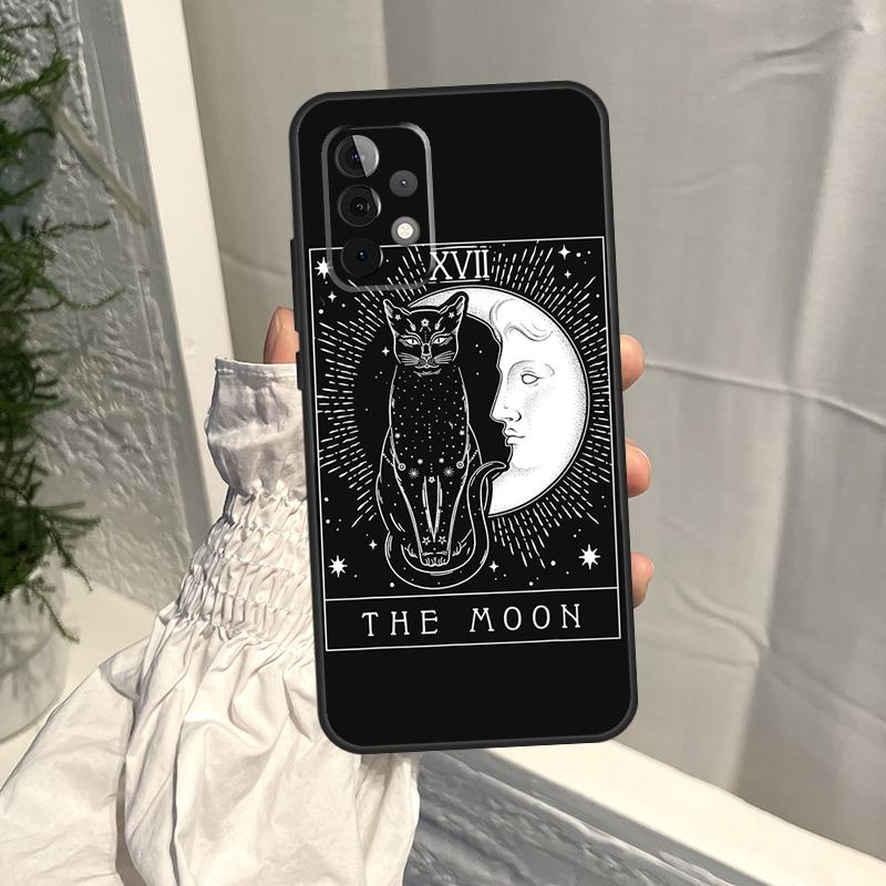 Måne Tarot Häxkatt Fodral För Samsung Galaxy A52S A06 A16 A26 A36 A56 A55 A35 A15 A53 A32 A33 A13 A14 A34 A54 A17