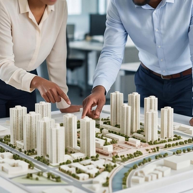 ABS Architectural Building Miniature Model 1:800 Scale Unpainted Apartment Model for Railway Train Layouts, and Sand Table Display