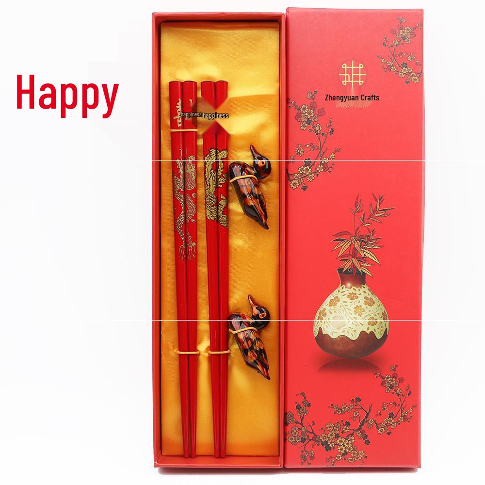 Dragon Pattern Wooden Chopsticks - Ideal for Business, Weddings, Travel, and Special Occasions
