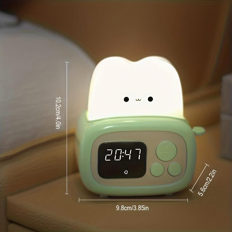 1 Stück Time Toaster Nachtlicht Hohes Erscheinungsbild Nachttischlampe niedliches Schlaflich Cartoon Mini Wecker