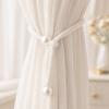 2Pcs Faux Pearl Curtain Tieback, Adjustable Window Curtain Holders Ties Backs, Drape Curtain Holdbacks for Home, Bedroom Decoration