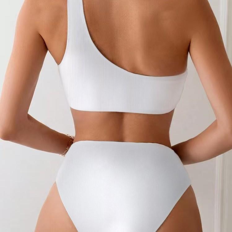 2025 Cross-Border Women's One-Shoulder Cutout Bikini - Sexy Two-Piece Beach Swimwear