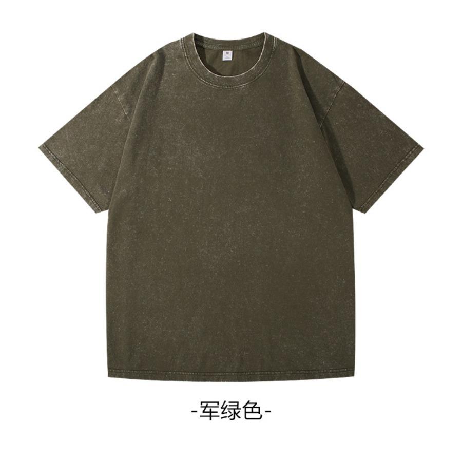 1 stuks Puur Katoen Heren Grote Maat T-shirts Heren Zomer Vintage Kleding Gewassen T-shirts Amerikaanse Casual Korte Mouw Basis Heren Tops