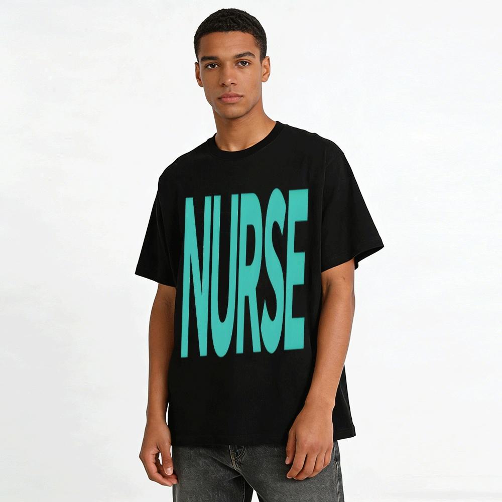 Minimalist NURSE Print Medical Theme Casual Daily Short Sleeve Top Pure cotton T-shirt