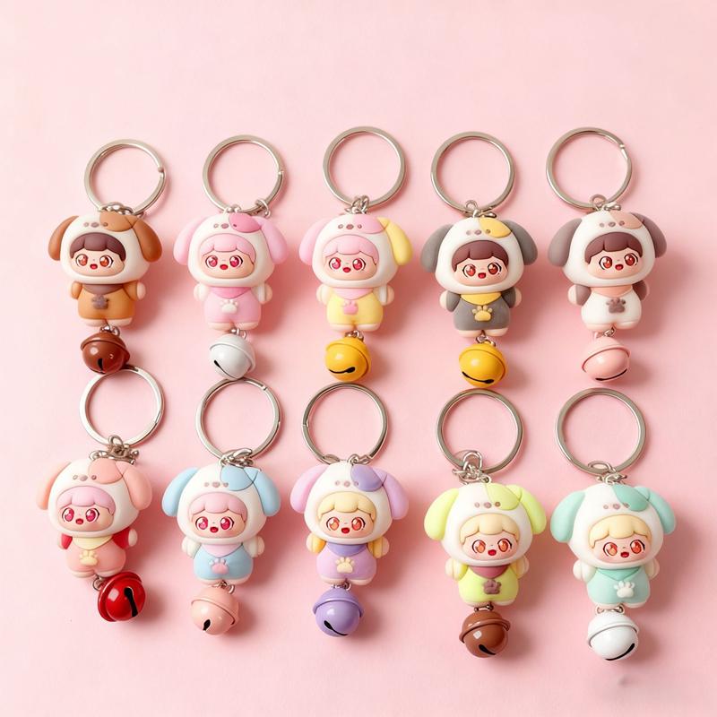 Non-Toxic New Cartoon Cute Cat Head Children Cute Doll Flock Doll Handmade Diy Pendant Keychain Set Gift