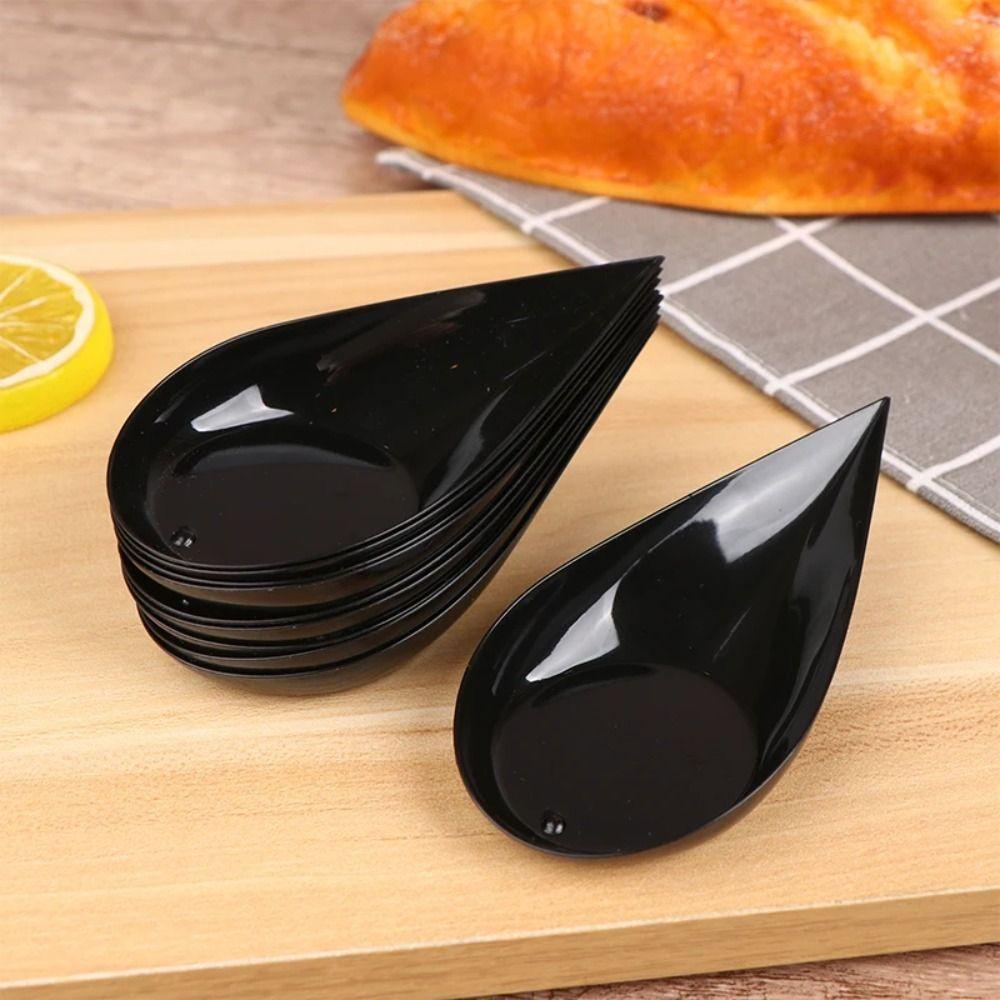 10Pcs Unbreakable Drop Appetizer Plates Tableware Reusable Plastic Tasting Cup Sauce Dish Ice Cream Cup Caviary