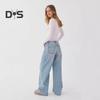 Wide Leg Jeans for Women High Waist Stretchy Denim Pants with Pockets Casual Straight Leg Jean Trousers
