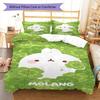 Molang poster Bedding Quilt Set Quilt Cover Pillowcase Home Decoration Birthday Gift (1 * duvet cover + 2 * pillowcase, without core)