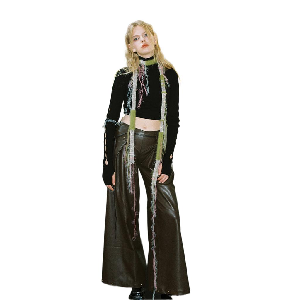 Furry Scarf for Women Long Skinny Belt Necktie Neck Scarf Y2K Girls Photo Props Long Neckerchief Skinny Scarf Necktie