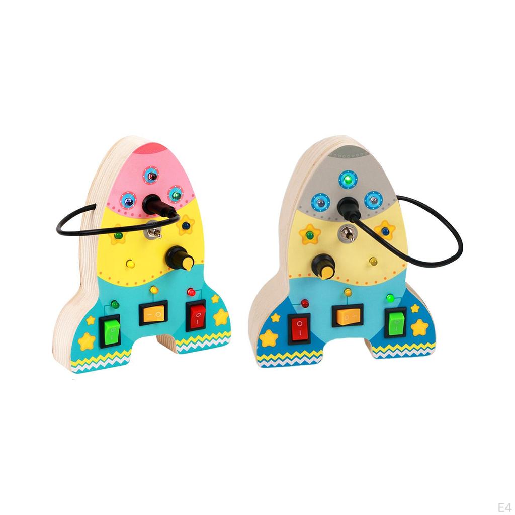 Busy Board Toy Educational Multiple Ways to Play Wooden Kids Puzzle Shape Switch