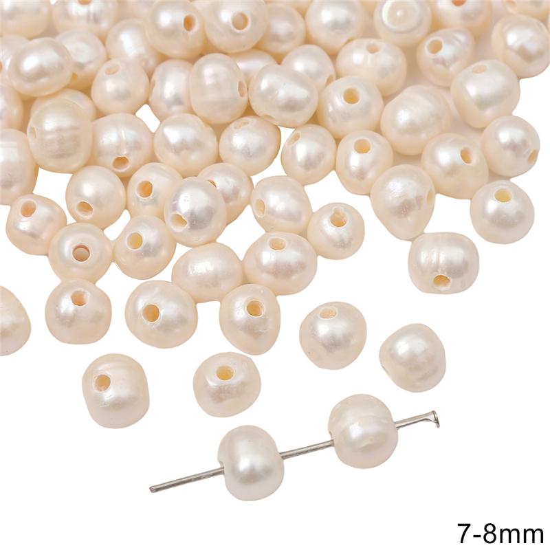 

1-5 шт. Натуральные бусины из пресноводного жемчуга для изготовления ожерелья, браслета, серег и другой бижутерии своими руками 7-8.0mm 1Pc
