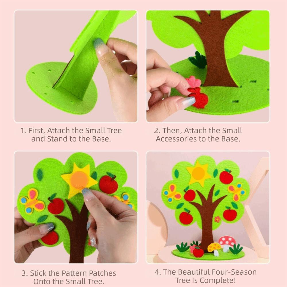 Vibrant Colors Felt Tree Kit Non-Woven Fabric Kids Puzzle Toy DIY Craft Kit Kindergarten Education