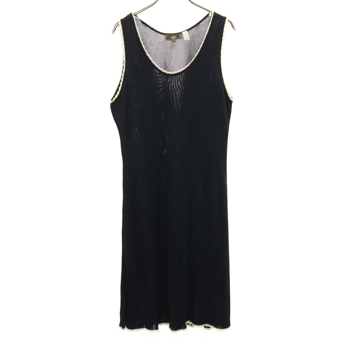 

FENDI made in Italy No sleeve knit one piece 46 dark blue Women Used