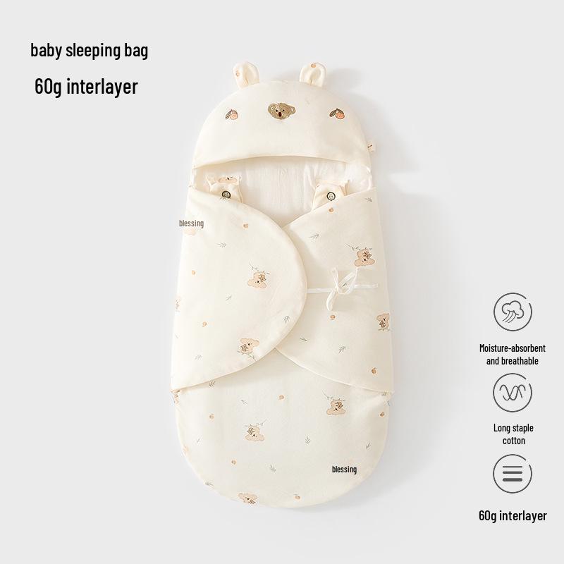 Newborn Anti-Startle Swaddle: Thin Cotton Zipper Blanket, Anti-Kick Quilt for Spring/Autumn.