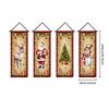 Christmas Banners 4 Pieces Porch Sign Santa Snowman Elk Wall Banner for Home living Room Patio Window Outdoor Balcony Parties