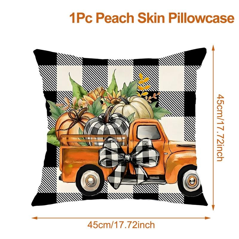 Autumn Maple Leaf Pillow Case Fall Maple Leaf Pumpkin Pillow Case Cover Thanksgiving Day Decoration Pillowcase Autumn Pillow