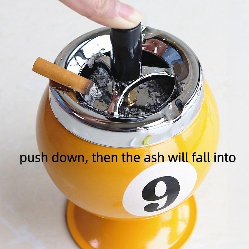 Hot Selling Creative Metal Ashtray Lidded Anti Smoke Ash Flying For Office Billiard Bar KTV Home Decor