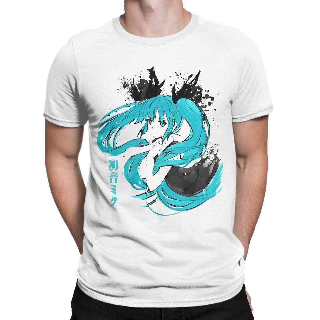 Hatsune Miku T Shirt Unisex Unisex Cotton Vintage Tshirt Round Collar Anime Tees Short Sleeve Clothes Gift Idea