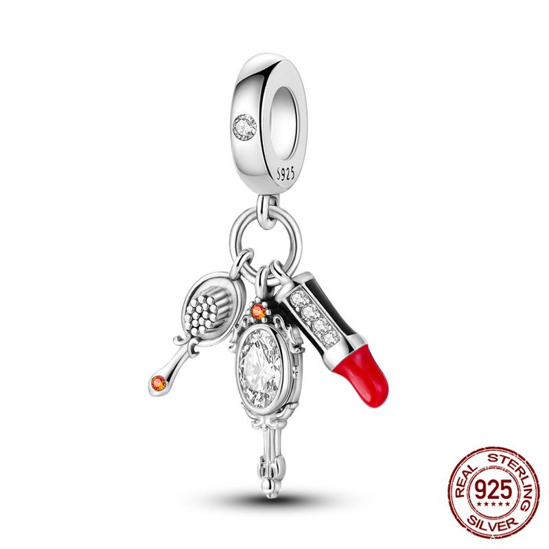 100% Copper Lipstick High Heels Bag Charms Fit Original Bracelet Jewelry Making For Women Gift