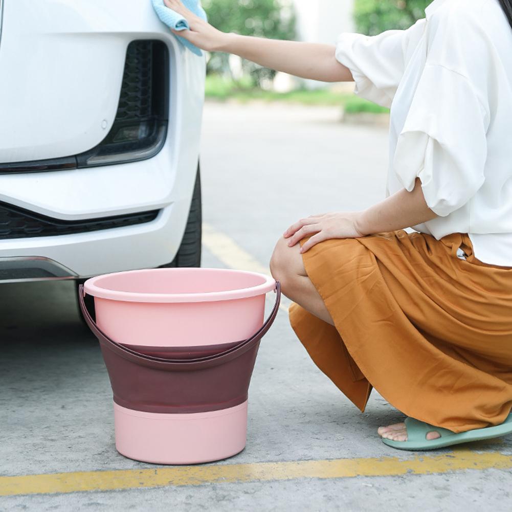 16.8L Pail Buckets Space Saving Water Bucket Folding Handy Bucket Multifunction for Bathroom Kitchen Camping