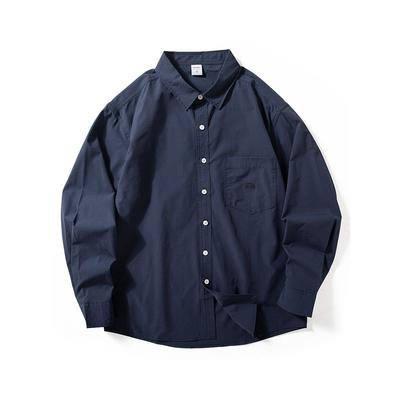 Long-Sleeved Shirt for Men, New Spring Style, Slightly Elastic, Waterproof, Breathable, Textured Top, Loose-Fitting Casual Shirt with Design