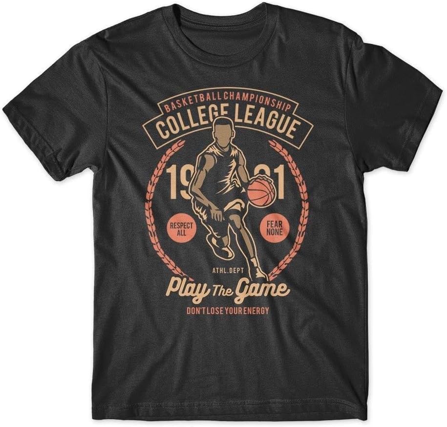 College League T Shirt. Basketball Shirt Premium Tee Black M