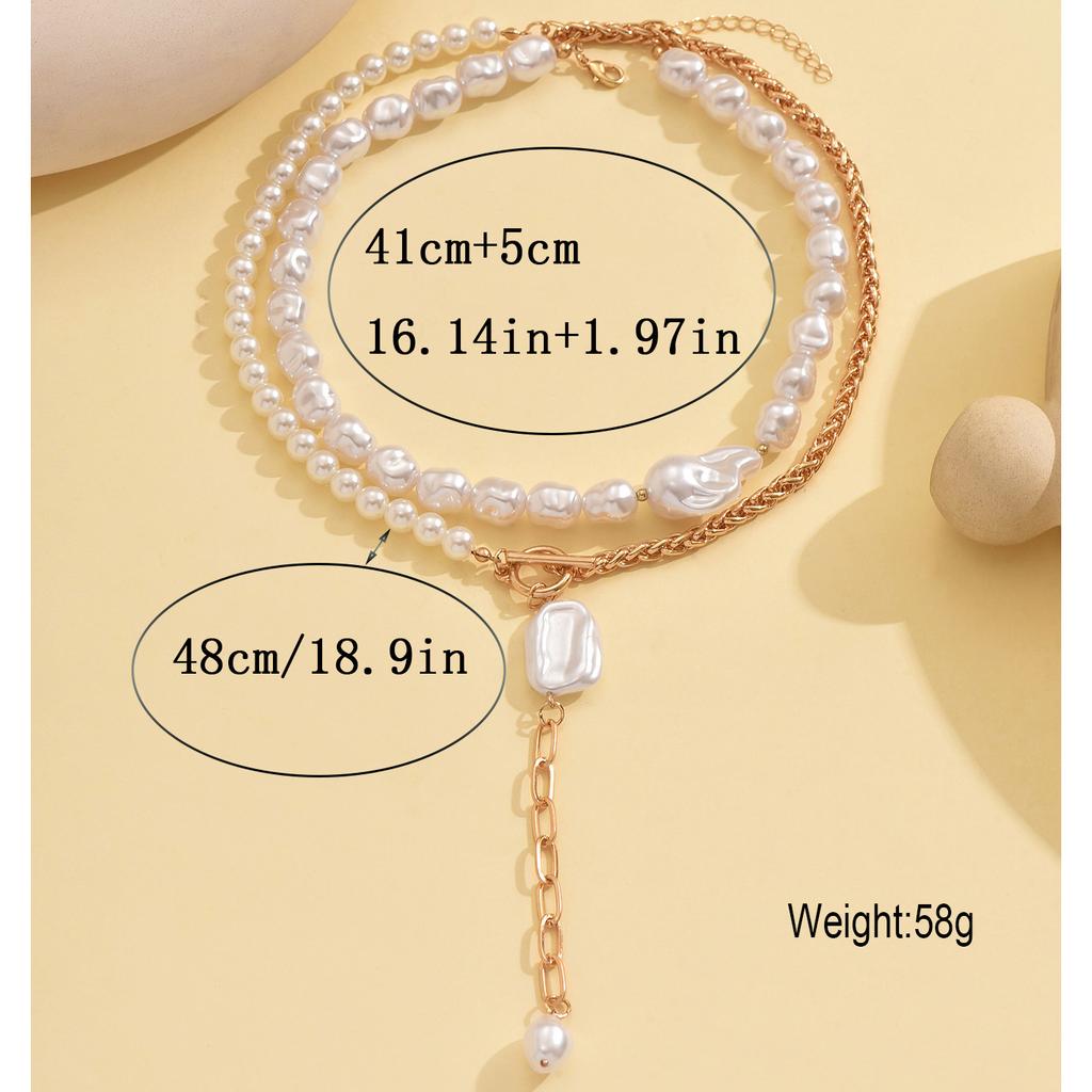 European and American Pearl Necklace Light Luxury Niche High-end Retro Jewelry Irregular Baroque Pearl Necklace