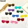 Love Heart Sunglasses Jelly Color Rimless Frame Dazzling Colorful Tint Clear Lens Eyewear Fashion Sun Glasses