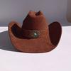 Vegan Suede Wide Brim Rancher Hat Metal Buckle Boot Accessories  for Men and Women Cowboy Hat Cattleman Style Unisex Fedora