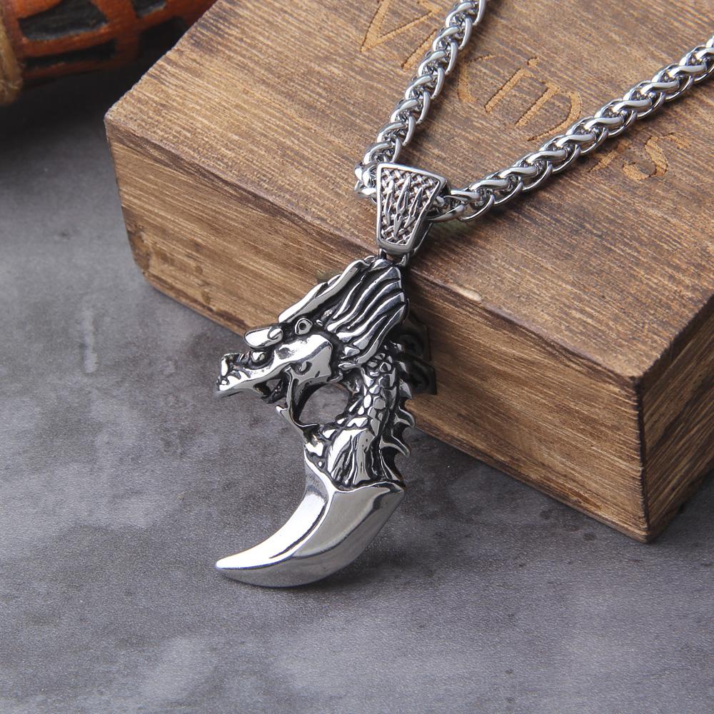 Dragon Claw Pendant Necklace Retro Punk Beast Claw Jewelry for Men Bike Riding Party Accessories