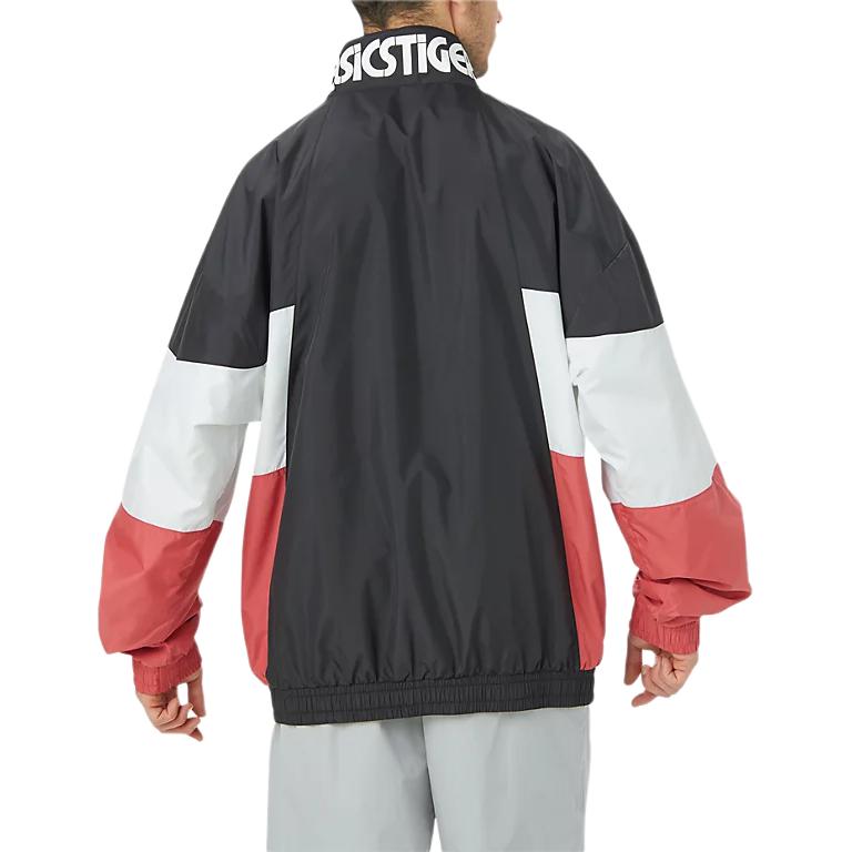 ASICS Jackets Men's Black/White/Red Stand Collar Moderate Other 2191A078-001