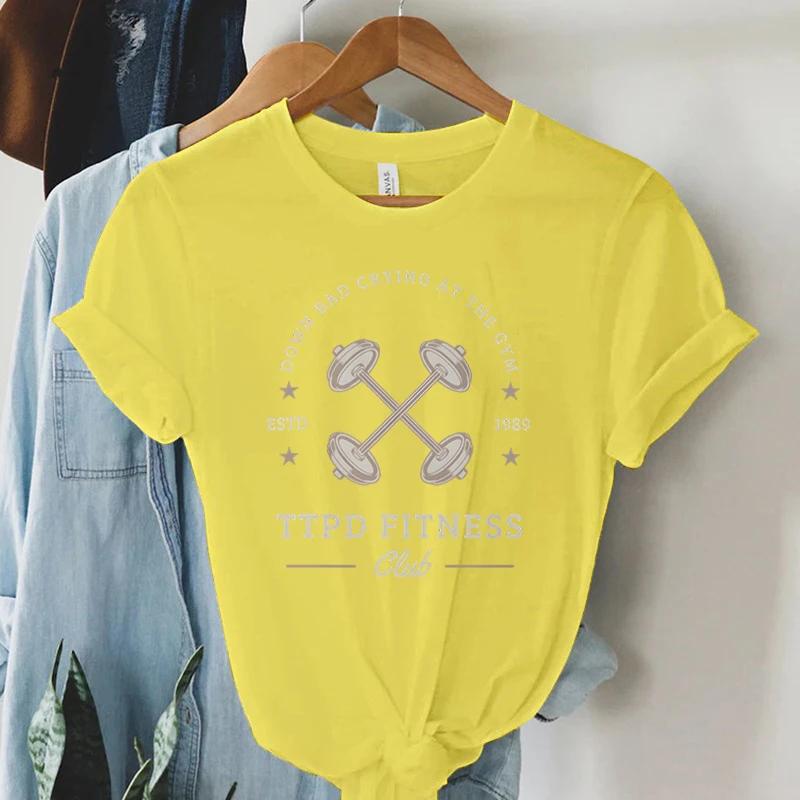 

Down Bad Crying At The Gym Print Women T-shirt Summer Casual Short Sleeve Tops Tees Clothes Funny Fitness Club Female Tshirt 3XL