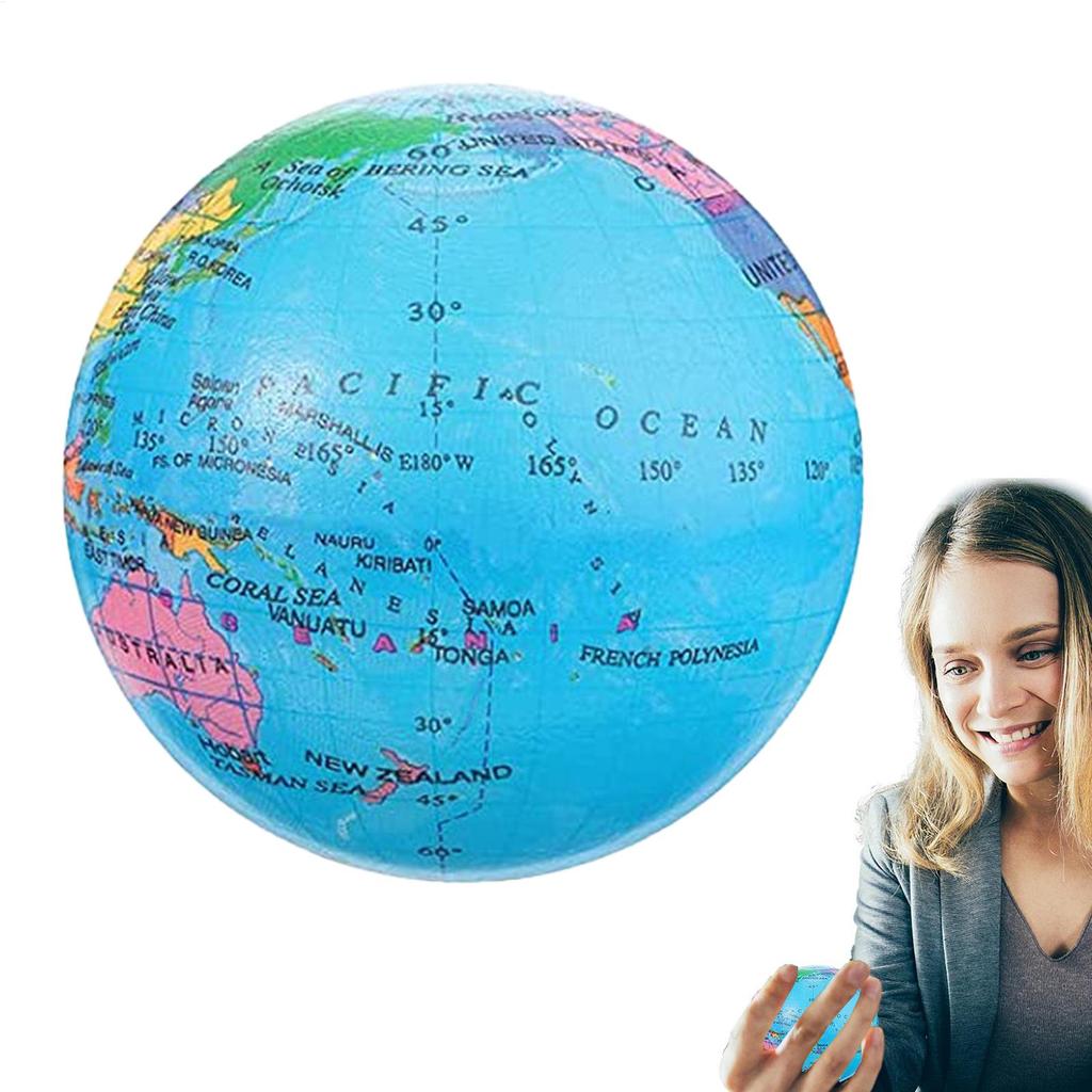 Soft Earth Globe Stress Relief Squeeze Ball Elastic Hand Training Stretch Toy Mini Portable Relaxing Fidget Toy For Kids Adults
