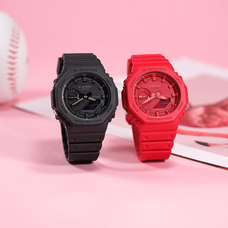 Casio G-Shock Hachioji Series Casual Minimalist Lightweight Waterproof Shockproof Sports Quartz Movement Resin Strap Men watches Black GA-2100-1A1DR