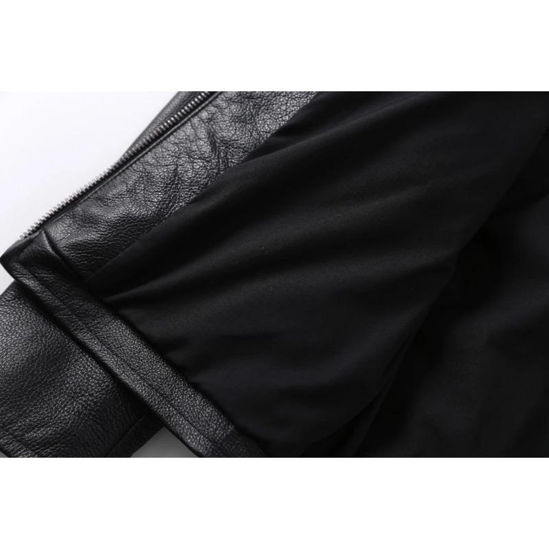 Chinese Size Men's Genuine Leather Jacket 100% Natural Cowhide Leather Coat Men Skin Clothing Autumn Spring Asian Size S-6XL