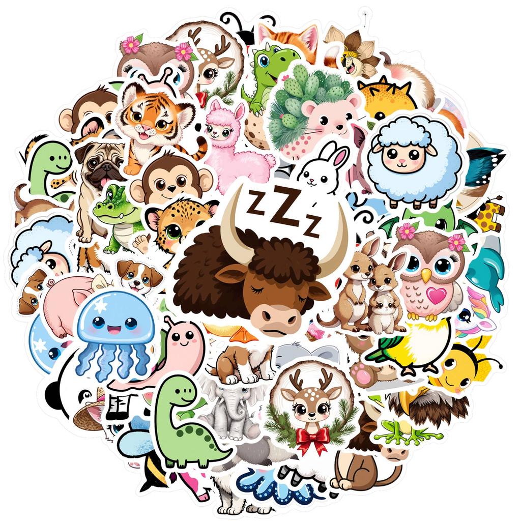 35pcs-70pcs Cute Cute Stickers Cartoon Animal Stickers Stickers For Guitar Laptop Helmet Skateboard DIY Phone